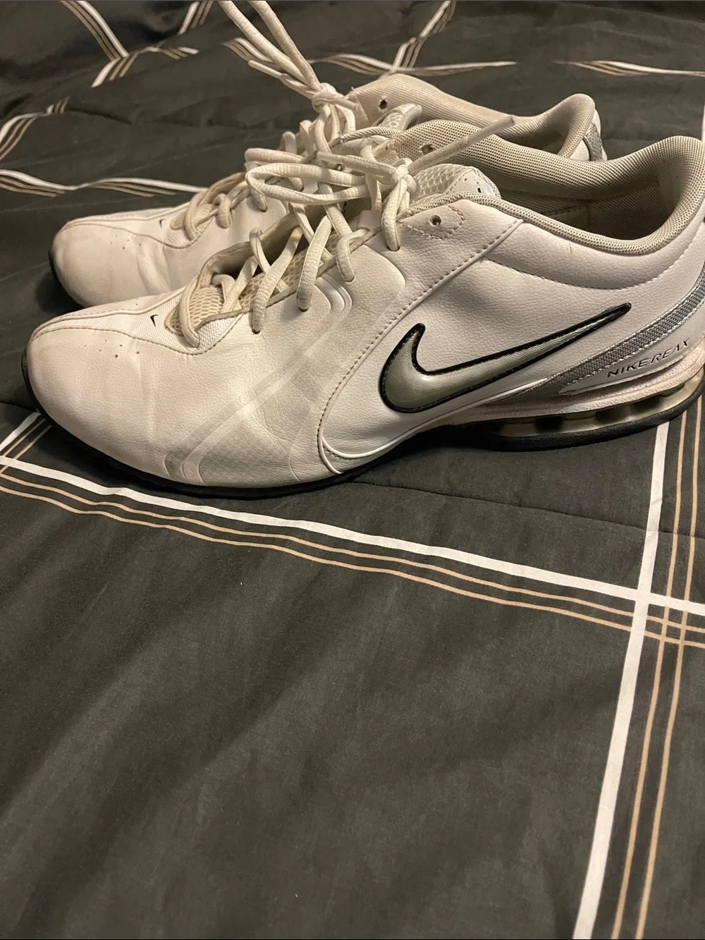Nike Men’s White Sneakers with Black Swoosh